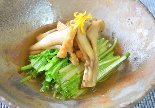 水菜の煮びたし・柚子の香り